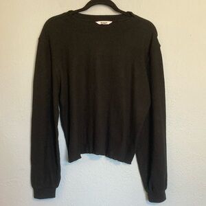 BB Dakota Womens Size XXL Black Long Sleeve Lightweight Sweater Top Lettuce Hem